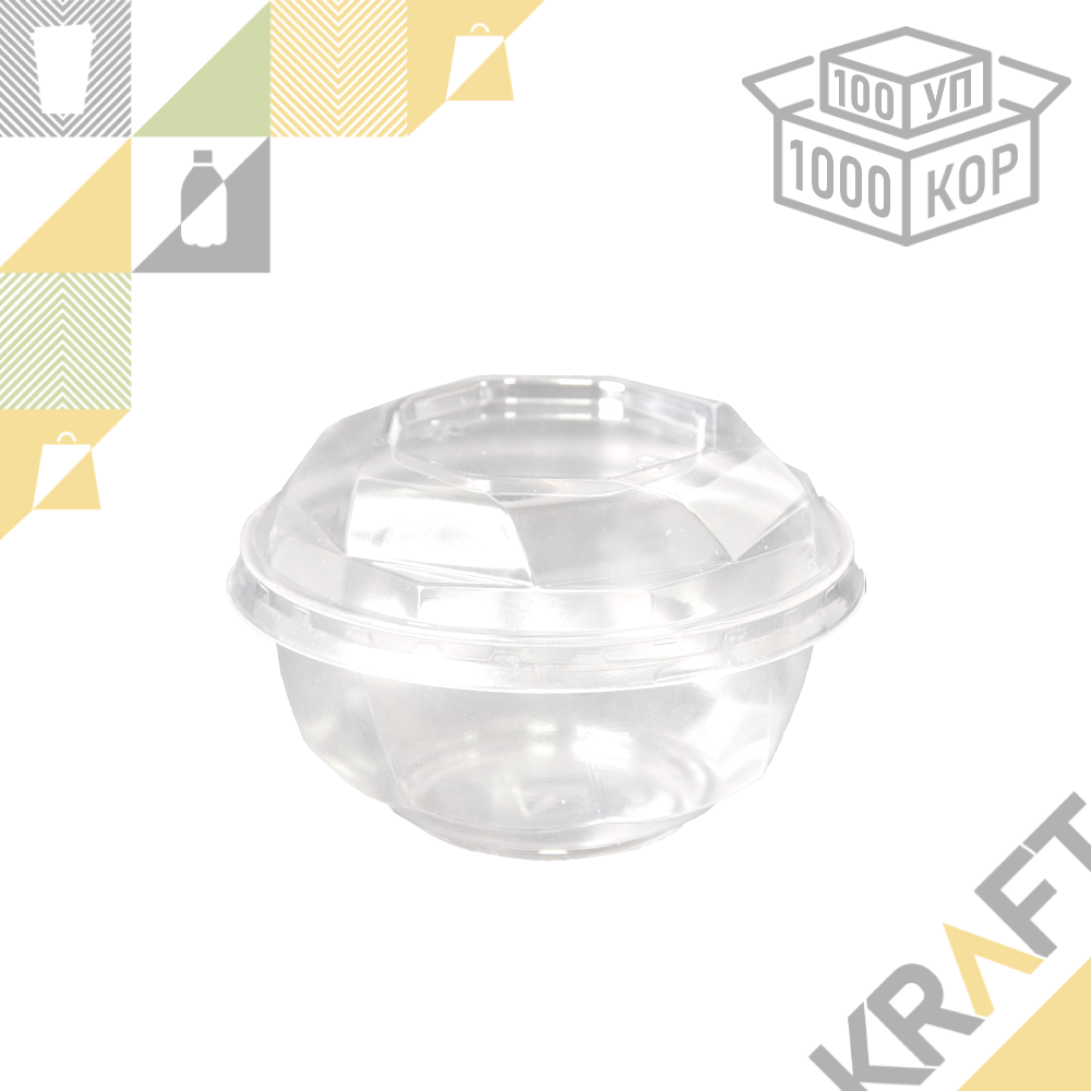 Креманка прозрачная для десертов с крышкой «КД-117» 110*45*200 DoEco (100/1000)