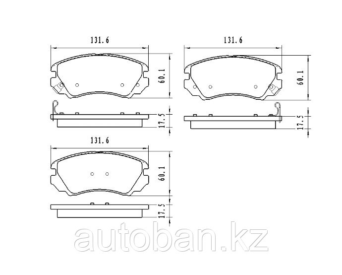 Тормозные колодки передние комплект Hyundai Sonata EF/NF 99-09/Hyundai Elantra 02-/Kia Optima 00-/Majentis 00-
