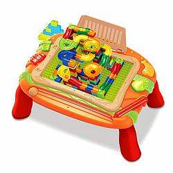 Стол для игры с конструктором и магнитной доской для рисования Pituso 170эл.