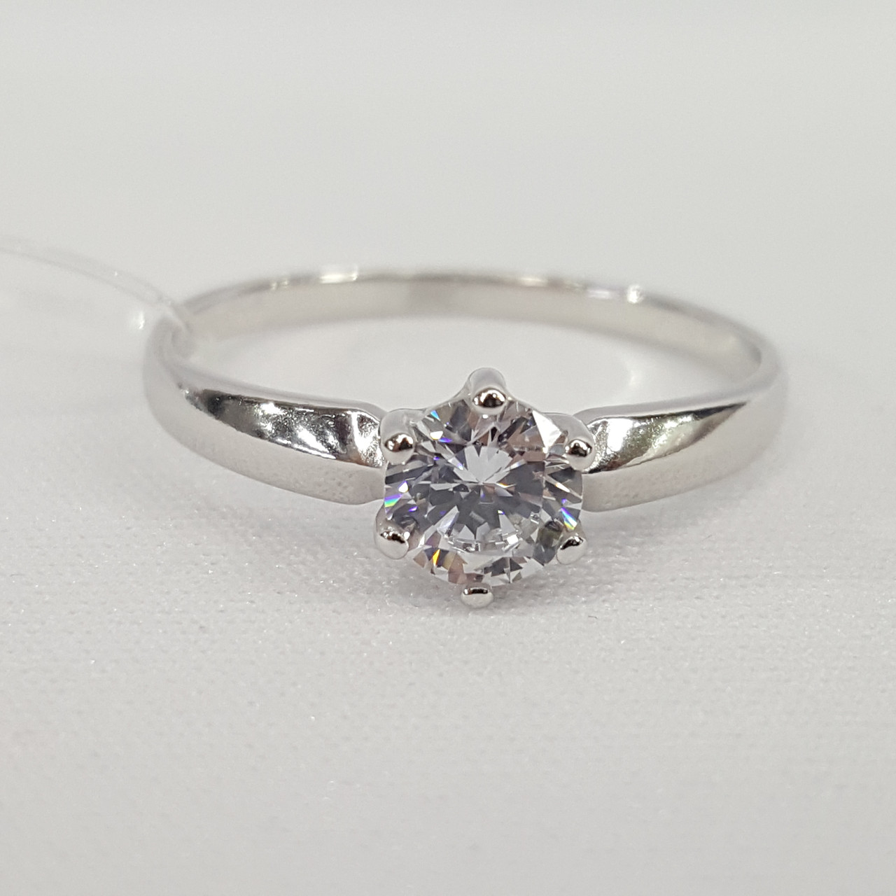 Помолвочное кольцо из серебра с фианитом SOKOLOV 89010001 покрыто  родием
