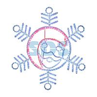 Фигура "Снежинка с Дедом Морозом" размер 107*95см,  14м дюралайт NEON-NIGHT