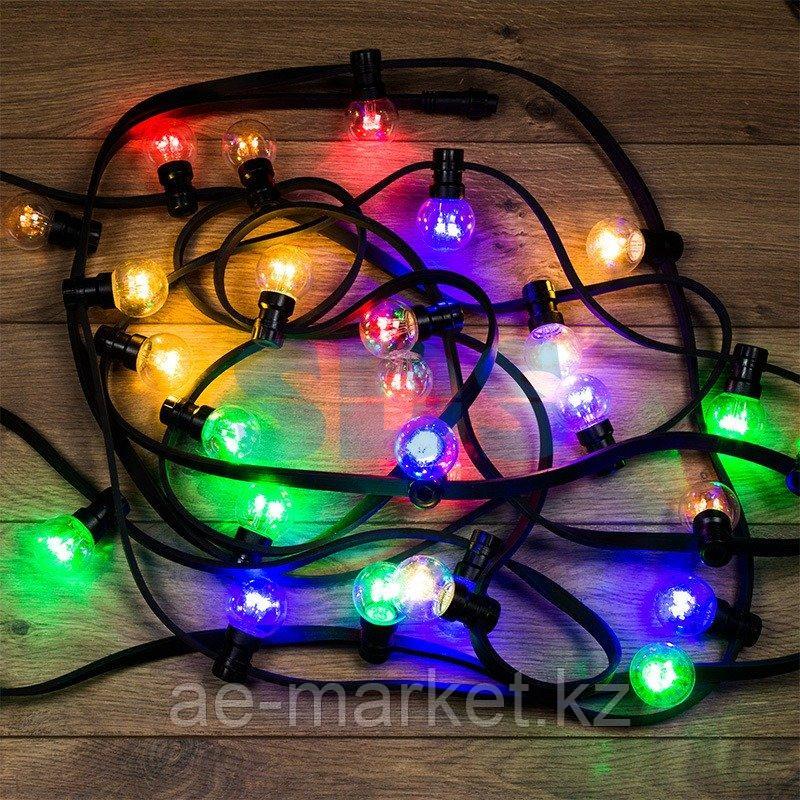 Гирлянда LED Galaxy Bulb String 10м,  черный КАУЧУК,  30 ламп*6 LED МУЛЬТИ,  влагостойкая IP65