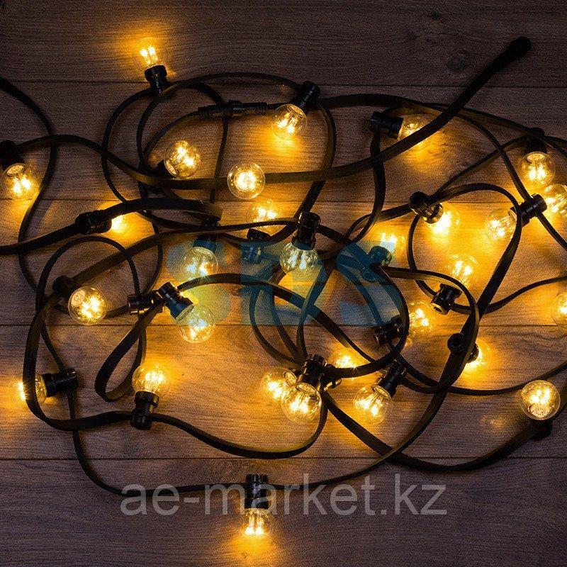 Гирлянда LED Galaxy Bulb String 10м, черный КАУЧУК, 30 ламп*6 LED ТЕПЛЫЙ БЕЛЫЙ, влагостойкая IP65 - фото 1 - id-p92041415