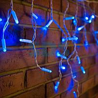 Гирлянда Айсикл (бахрома) светодиодный,  4,8 х 0,6 м,  белый провод,  230 В,  диоды синие,  176 LED NEON-NIGHT