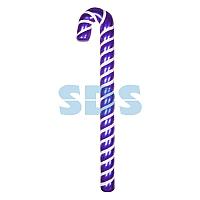 Елочная фигура "Карамельная палочка" 121 см,  цвет фиолетовый/белый