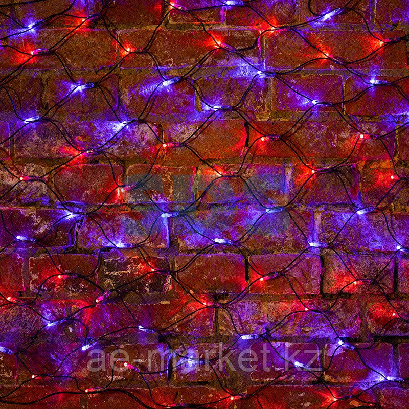 Гирлянда "Сеть" 2х0,7м, черный ПВХ, 176 LED Красные/Синие - фото 1 - id-p92040485