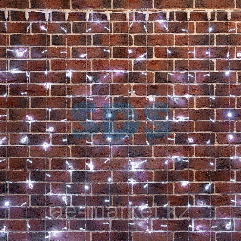 Гирлянда "Светодиодный Дождь" 2х6м,  постоянное свечение,  прозрачный провод,  230 В,  диоды БЕЛЫЕ,  1140 LED