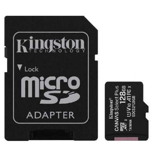 Карта памяти MicroSD  Kingston Canvas Select Plus  128GB  SDCS2/128GB  Class 10  UHS-I  R100/W100