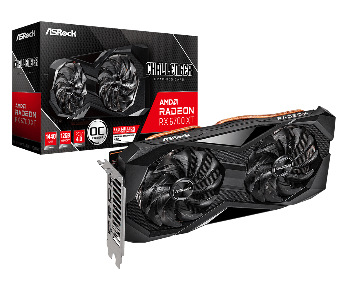 Видеокарта AsRock RADEON RX 6700XT Challenger D 12GB OC