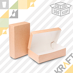 Эко-упаковка, коробка для кондитерских изделий 1900мл 230*140*60 (Eco Cake 1900) DoEco (50/300)