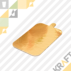 Pasticciere.Подложка золото с держателем прямоугольник 100*65 мм (Толщина 0,8 мм)*100 шт/упак