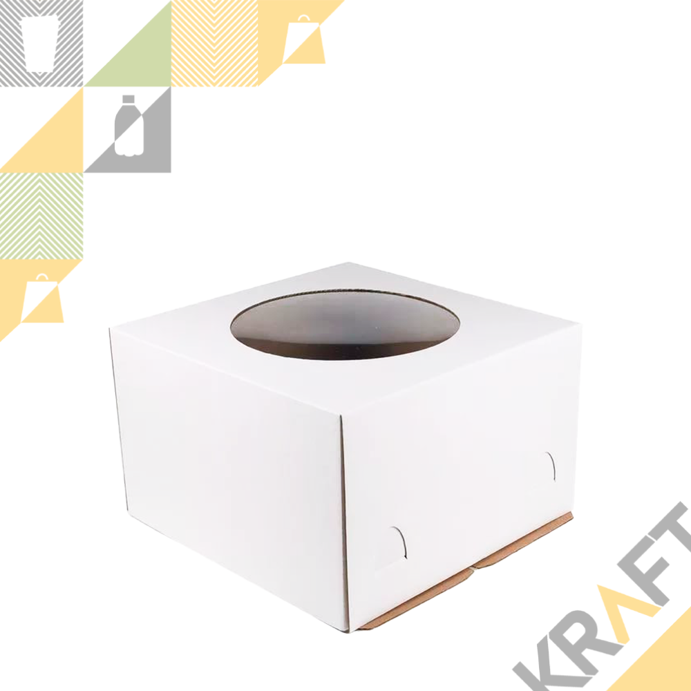 Короб картонный белый, с окном 300*300*190 Pasticciere (10шт/уп)