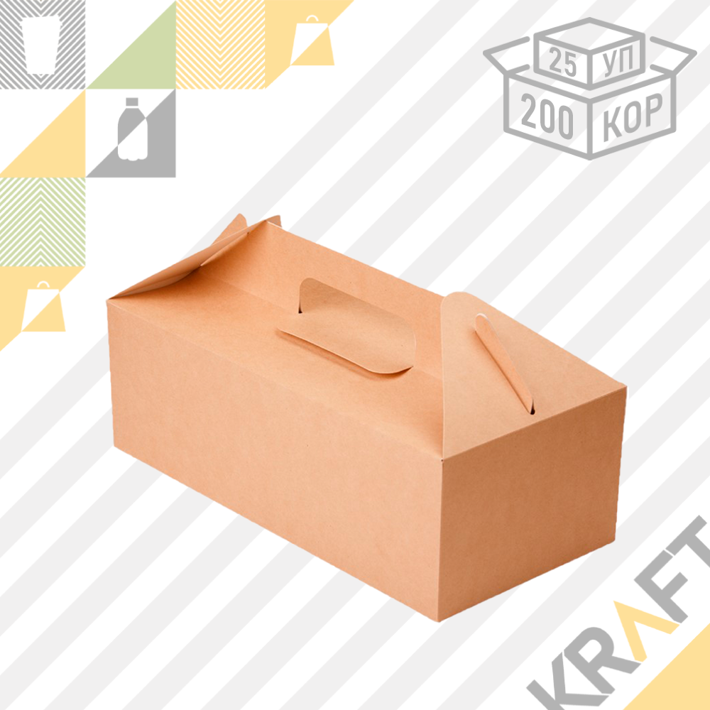 Эко-упаковка, Универсальный короб с ручками 288*142*98 (Eco Box With Handle) DoEco (25/200)