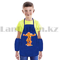 Детский фартук для творчества с манжетами с передними карманами Трансформеры синий