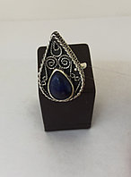 Кольцо с лазуритом "Аягоз" / 19 размер ( пр. Абая 141 )
