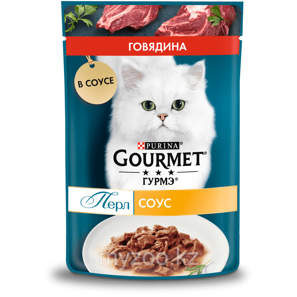 Gourmet Perle Mini Fillets Beef in Sauce, Гурмэ Перл нежные кусочки с говядиной в соусе, пауч 75 гр.