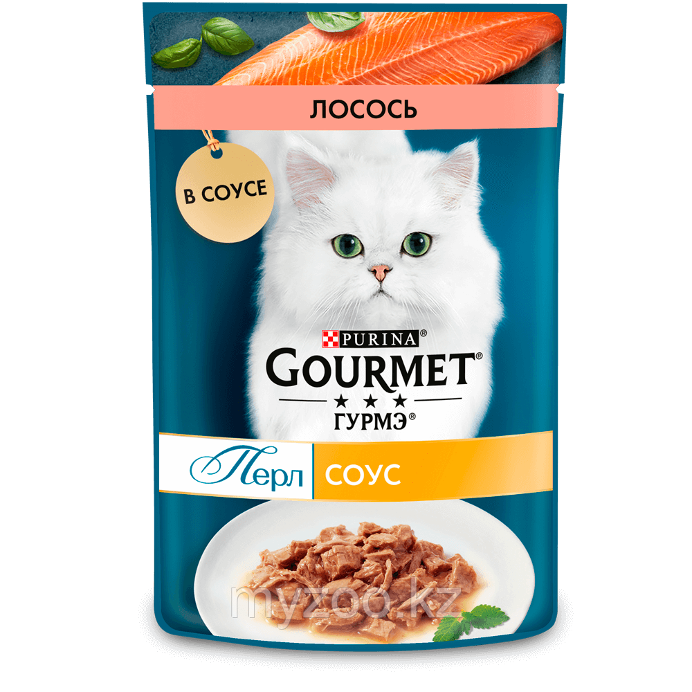 Gourmet Перл для кошек кусочки лосося в соусе, пауч 75 гр.