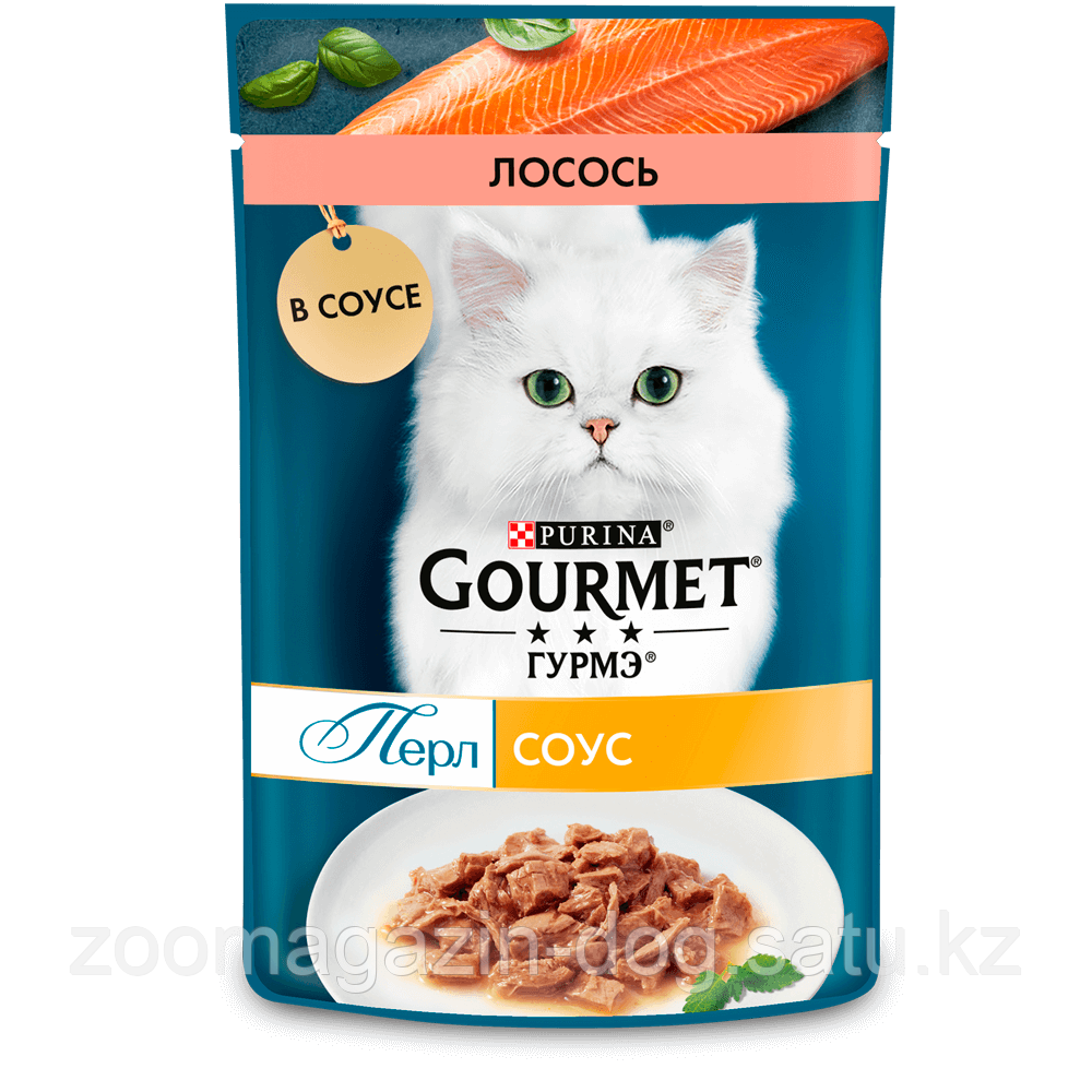 Gourmet Перл для кошек кусочки лосося в соусе, уп.26*75 гр. - фото 1 - id-p70052088