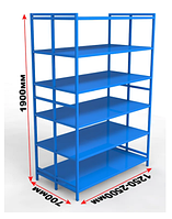 Стеллаж для хранения спортивного инвентаря двухсторонний 2,5м