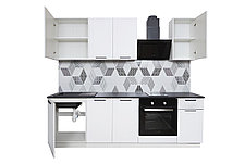 Кухонный гарнитур Эстель, белый, айленд силк 240х210х60 см, фото 2