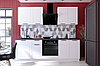 Кухонный гарнитур Эстель, белый, айленд силк 240х210х60 см