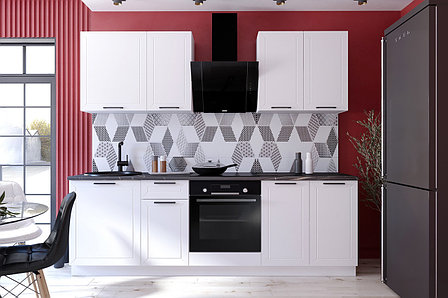 Кухонный гарнитур Эстель, белый, айленд силк 240х210х60 см, фото 2