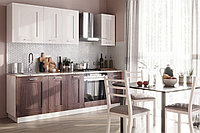 Кухонный гарнитур Форест, белый, фасада - ясень Анкор тёмный 240х217х60 см