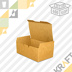 Упаковка для куриных крыльев, снеков и наггетсов 115*75*45  (Eco Fast Food Box S) DoEco (25/600)