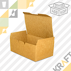 Упаковка для куриных крыльев, снеков и наггетсов FASTFOOD BOX L 150*91*70 (Eco Fast Fold Box L) DoEco (25/500)
