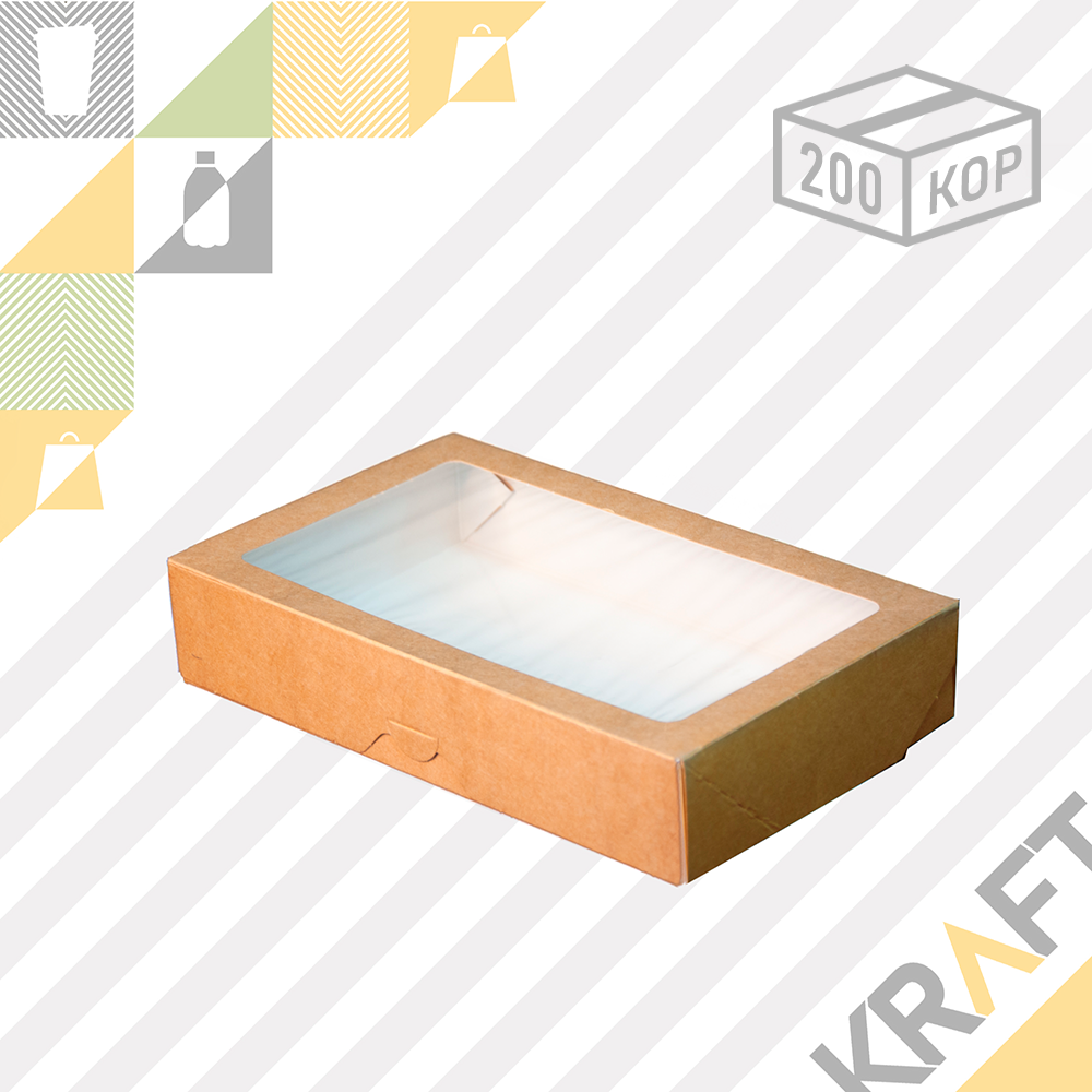 (ECO Tabox PRO 1000) Коробка с окном 200*120*40 DoEco (50/200)