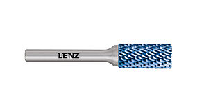Твердосплавная борфреза Lenz, форма В (цилиндр с торцовыми зубьями), покрытие Blue 6, 25, 50