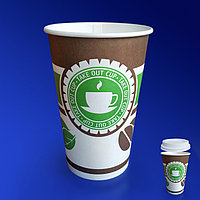 Виридо Стакан бумажный 400мл для горячих напитков 50 шт/уп Чай/Кофе