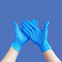 Перчатки из нитрила L голубые 100шт/уп