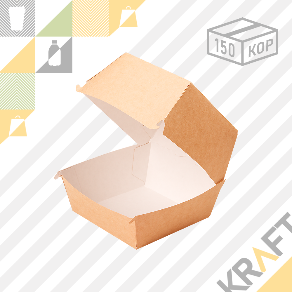Упаковка для бургеров XL 130*130*110 (Eco Burger XL) DoEco (150)