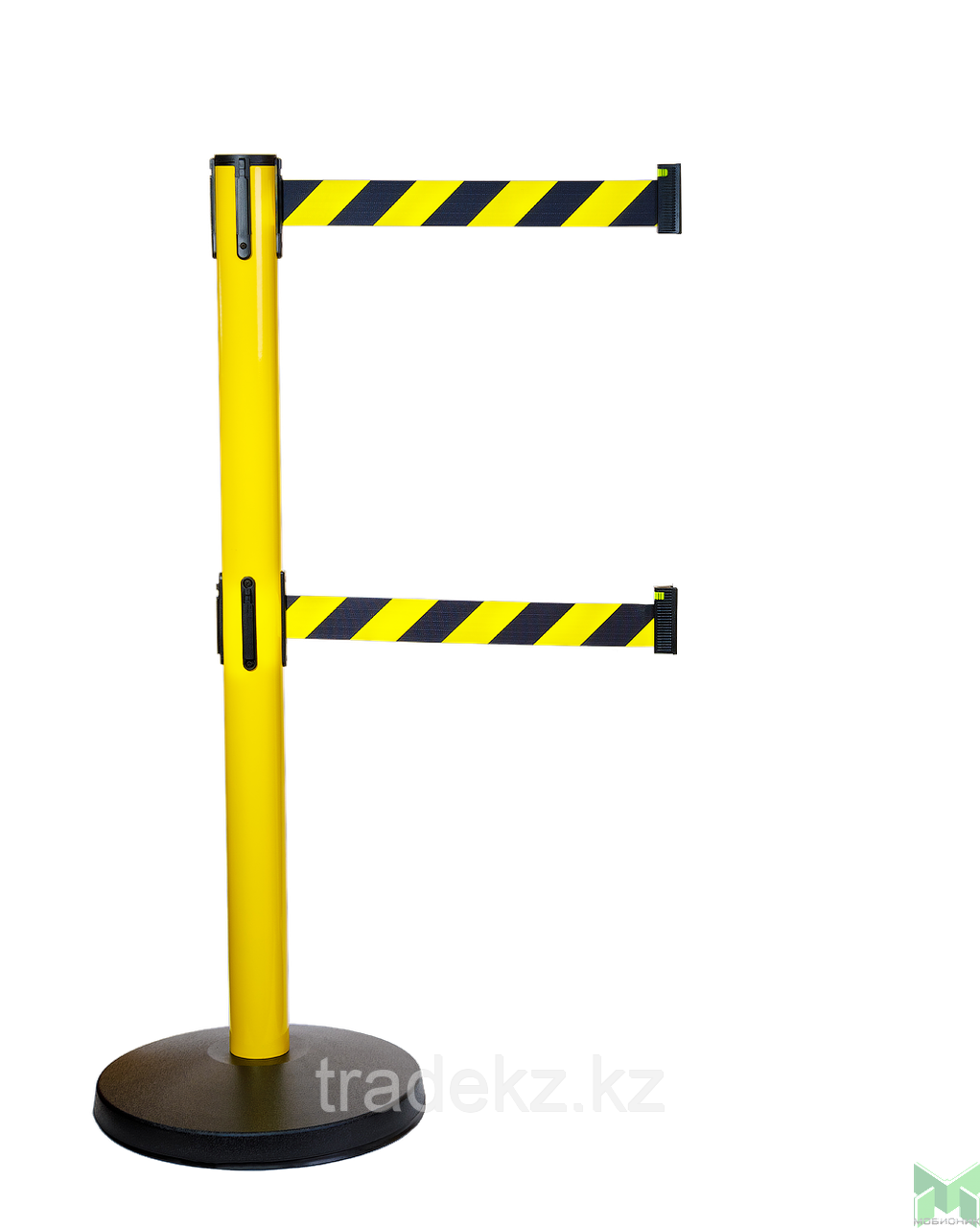 Индустриальная стойка Barrier Belt® 511Y желтая с двумя сигнальными лентами - фото 1 - id-p100424446