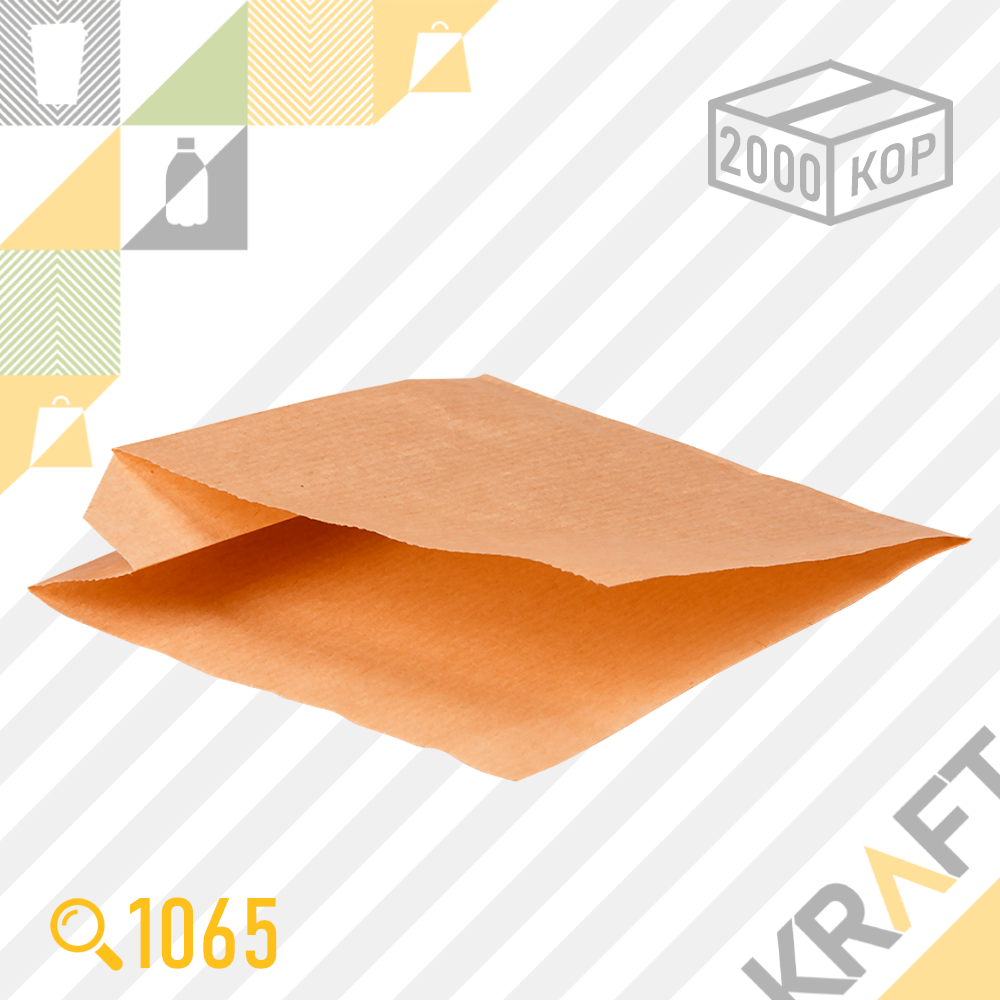 Бумажные уголки L крафт для бургеров и сэндвичей 170*170*60 (Eco Sandwich Bag L) DoEco (2000шт/уп), фото 1