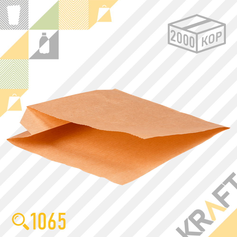 Бумажные уголки L крафт для бургеров и сэндвичей 170*170*60 (Eco Sandwich Bag L) DoEco (2000шт/уп)