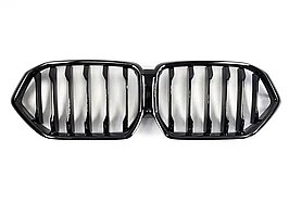 Решетка радиатора на X6 (G06) 2019-по н.в тюнинг ноздри (Черный глянец)