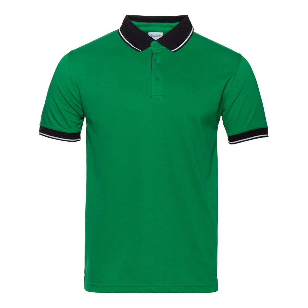 Рубашка поло мужская 04C_Зелёный/Чёрный (30/20) (S/46)