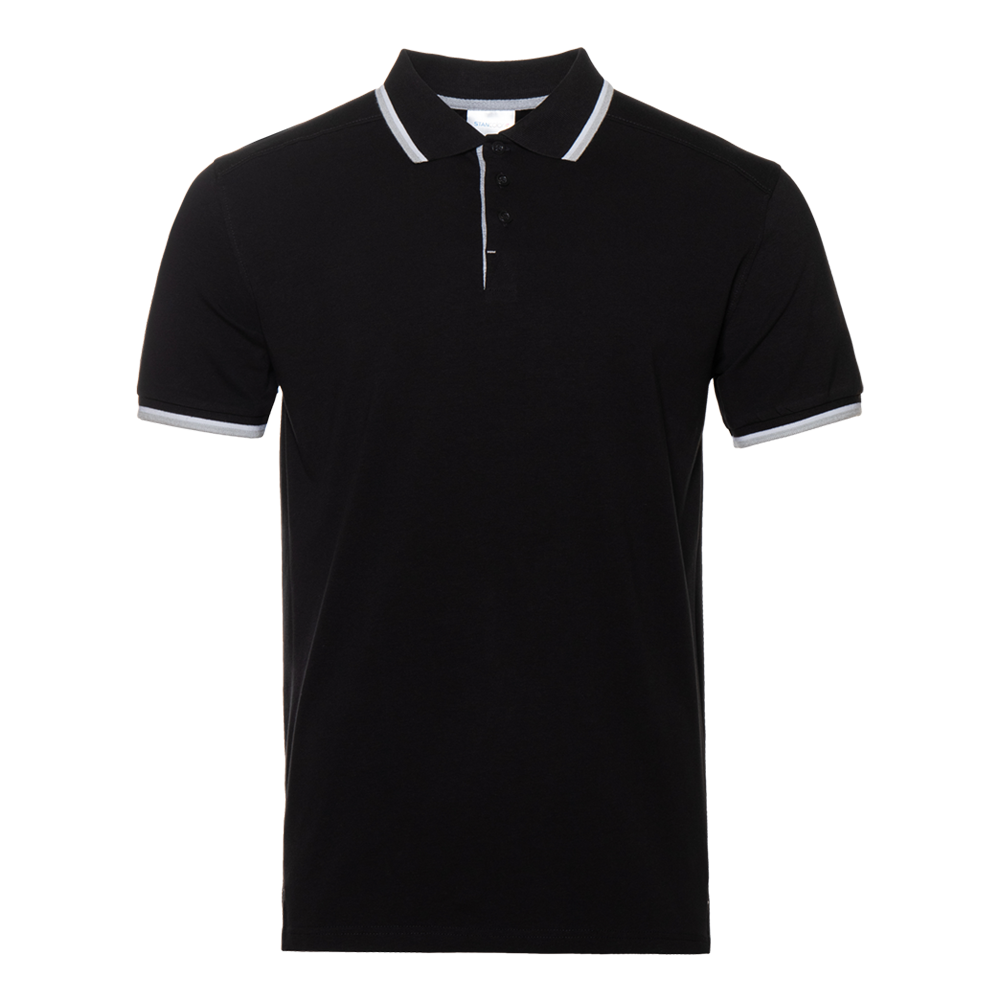 Рубашка поло мужская STAN хлопок/эластан 200, 05, Чёрный (20) (40/3XS)