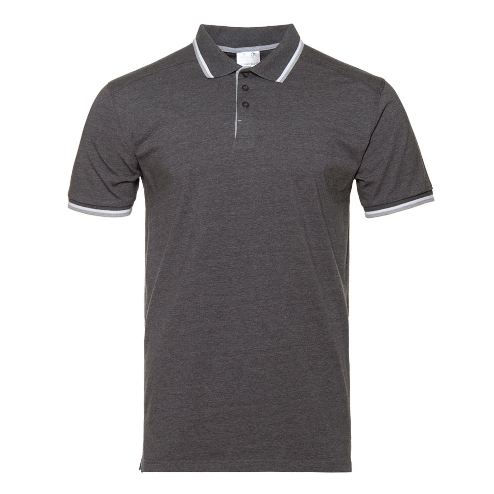 Рубашка поло мужская STAN хлопок/эластан 200, 05, Тёмный меланж (60) (56/XXXL)