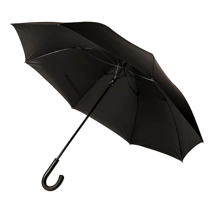 Зонт-трость CAMBRIDGE, пластиковая ручка, полуавтомат, черный, , 7438, фото 1