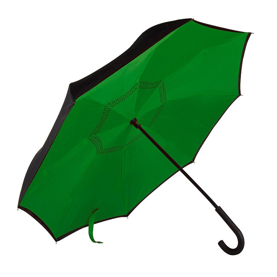 Зонт-трость "наоборот" ORIGINAL, пластиковая ручка, механический, Зеленый, -, 7431 15 - фото 1 - id-p65783847