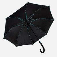 Зонт-трость BACK TO BLACK, пластиковая ручка, полуавтомат, Черный, -, 7432 22