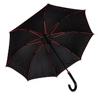Зонт-трость BACK TO BLACK, пластиковая ручка, полуавтомат, Черный, -, 7432 08