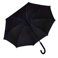 Зонт-трость BACK TO BLACK, пластиковая ручка, полуавтомат, Черный, -, 7432 24
