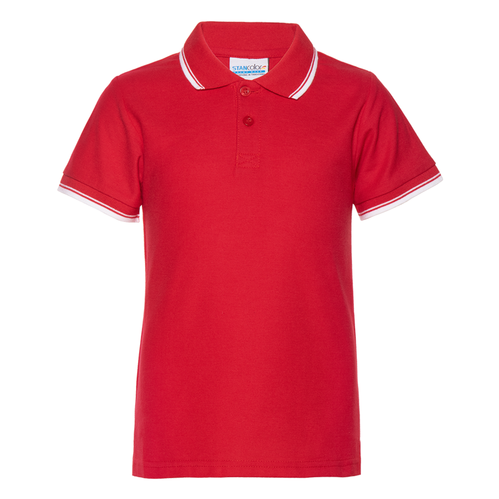 Рубашка поло детская  STAN с окантовкой хлопок/полиэстер 185, 04TJ, Красный (14) (14/14 лет)
