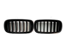 Решетка радиатора на X6 (F16) 2014-19 тюнинг ноздри (Черный глянец)