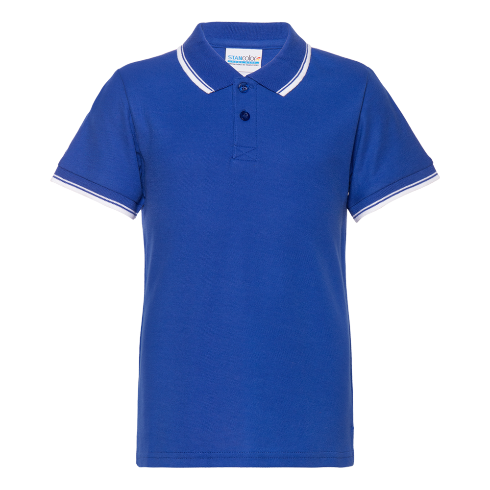 Рубашка поло детская  STAN с окантовкой хлопок/полиэстер 185, 04TJ, Синий (16) (6 лет)