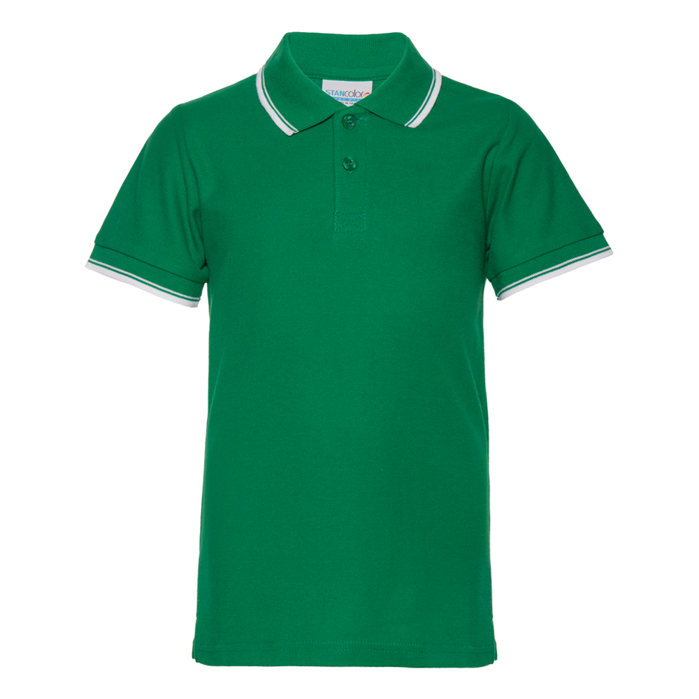 Рубашка поло детская  STAN с окантовкой хлопок/полиэстер 185, 04TJ, Зелёный (30) (10/10 лет)